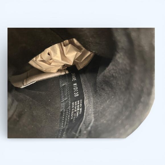 Mix Mooz Shane Moto Ankle Boots Black Leather Women's size 38 W Edgy Punk Boho - Picture 5 of 10